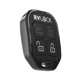 RVLock front view of 4-button fob showing buttons and branding for quick access