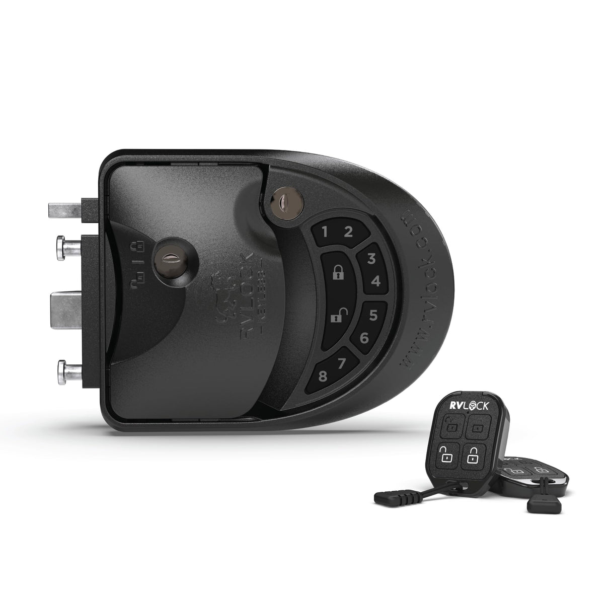 RVLock Charter front handle on RV door showing secure keyless entry benefit
