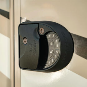 RVLock Charter installed on motorhome door demonstrating seamless factory-like fit