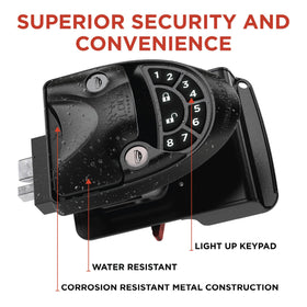 RVLock keypad close-up with weather-resistant buttons for reliable access