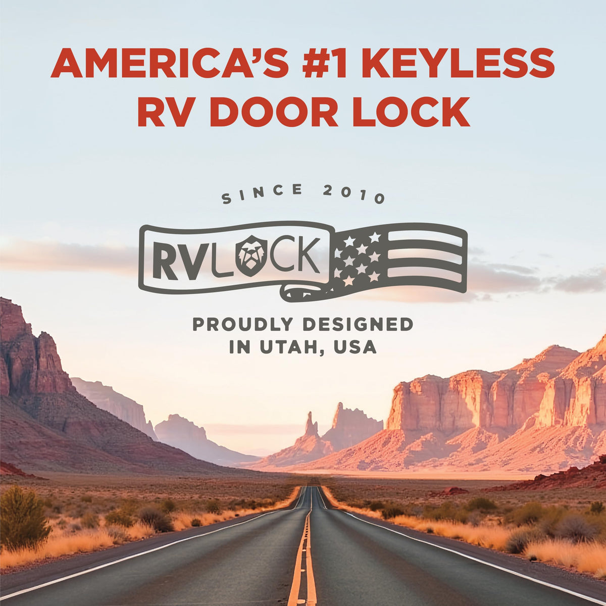 RVLock in camping setting showing brand convenience and peace of mind