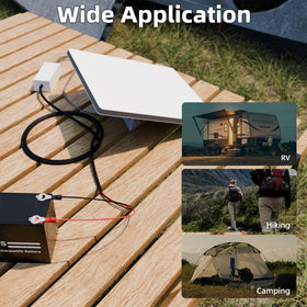 RVMARINEPAT adapter held in hand illustrating small size and travel convenience