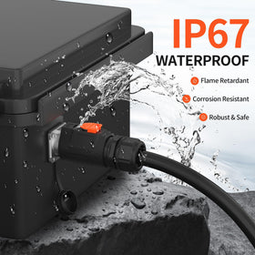 RVMARINEPAT connector under water spray demonstrating IP67 protection