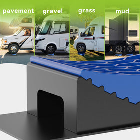 RVMATE bubble level beside components for quick campsite balancing