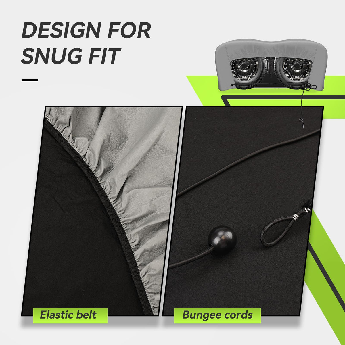 RVMATE bungee cord detail demonstrating secure fit and wind resistance