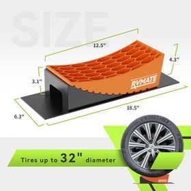 RVMATE close-up of curved leveler teeth showing durable texture and secure grip