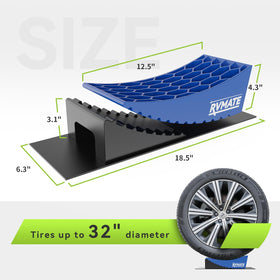 RVMATE close-up of curved leveler showing stackable steps and sturdy design