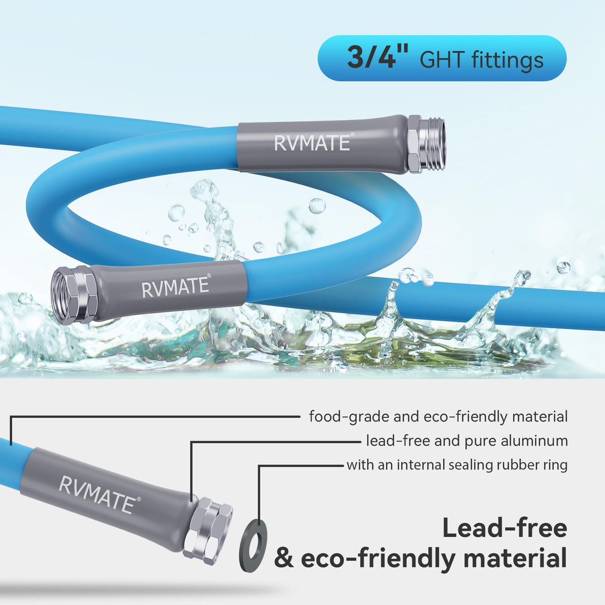 RVMATE close-up of aluminum connector ensuring durable leak-free joints