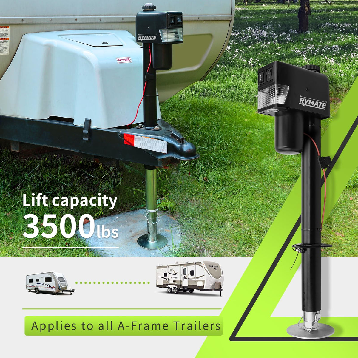 RVMATE control switch and manual crank handle for reliable backup operation benefit