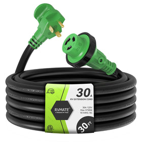 RVMATE front view of cord packaging showing length and amp rating for easy choice