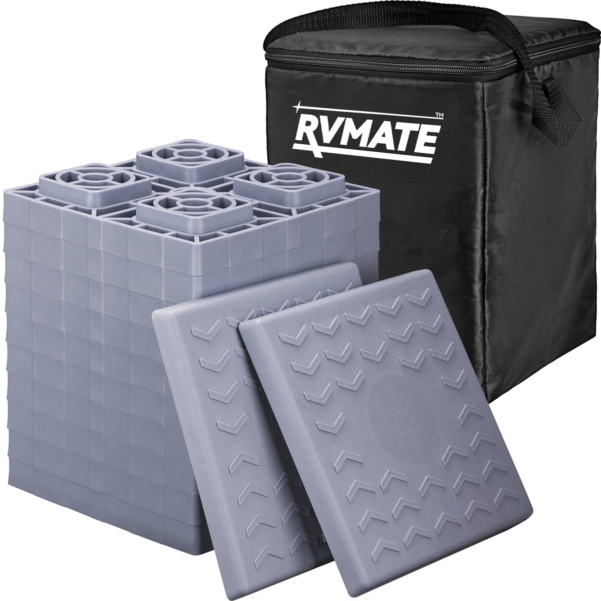 RVMATE front packaging showing complete 12-piece kit and carry bag for convenience