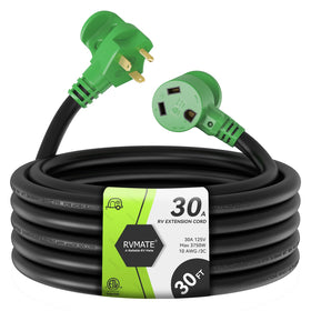 RVMATE front plug showing ergonomic 90° design and secure connection benefit