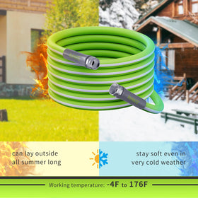 rvmate hose connected to RV spigot delivering potable water safely to camper