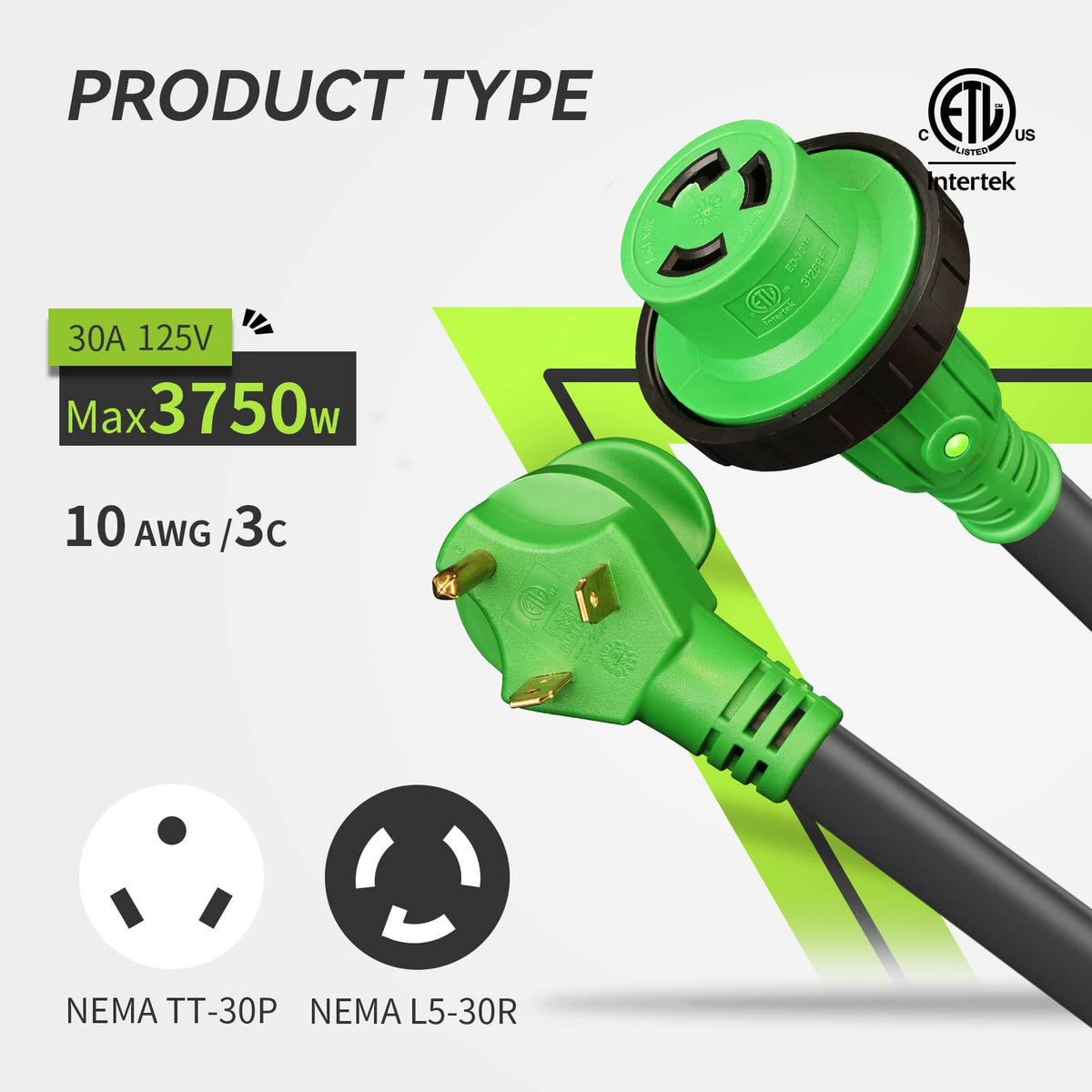 RVMATE green LED indicator lit to confirm live power connection