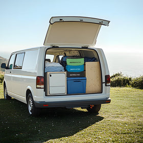 RVMATE bags staged at a campsite showing neat storage and fast campsite setup benefit