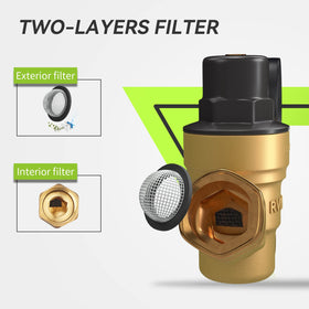 RVMATE installed at RV hookup in campsite, prevents plumbing damage