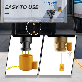 RVMATE lifestyle shot with trailer parked secured showing peace of mind