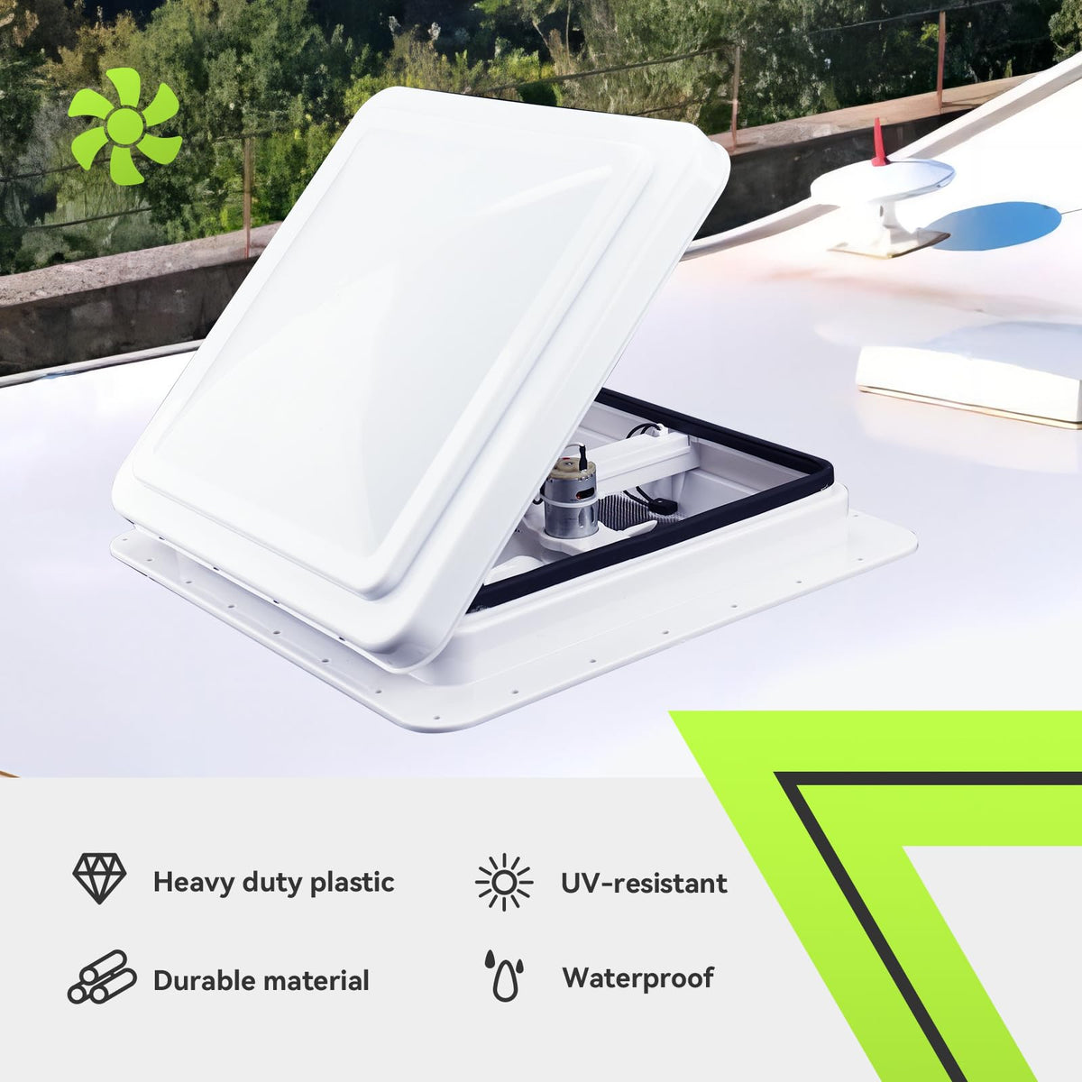 RVMATE remote control in hand showing easy operation benefit