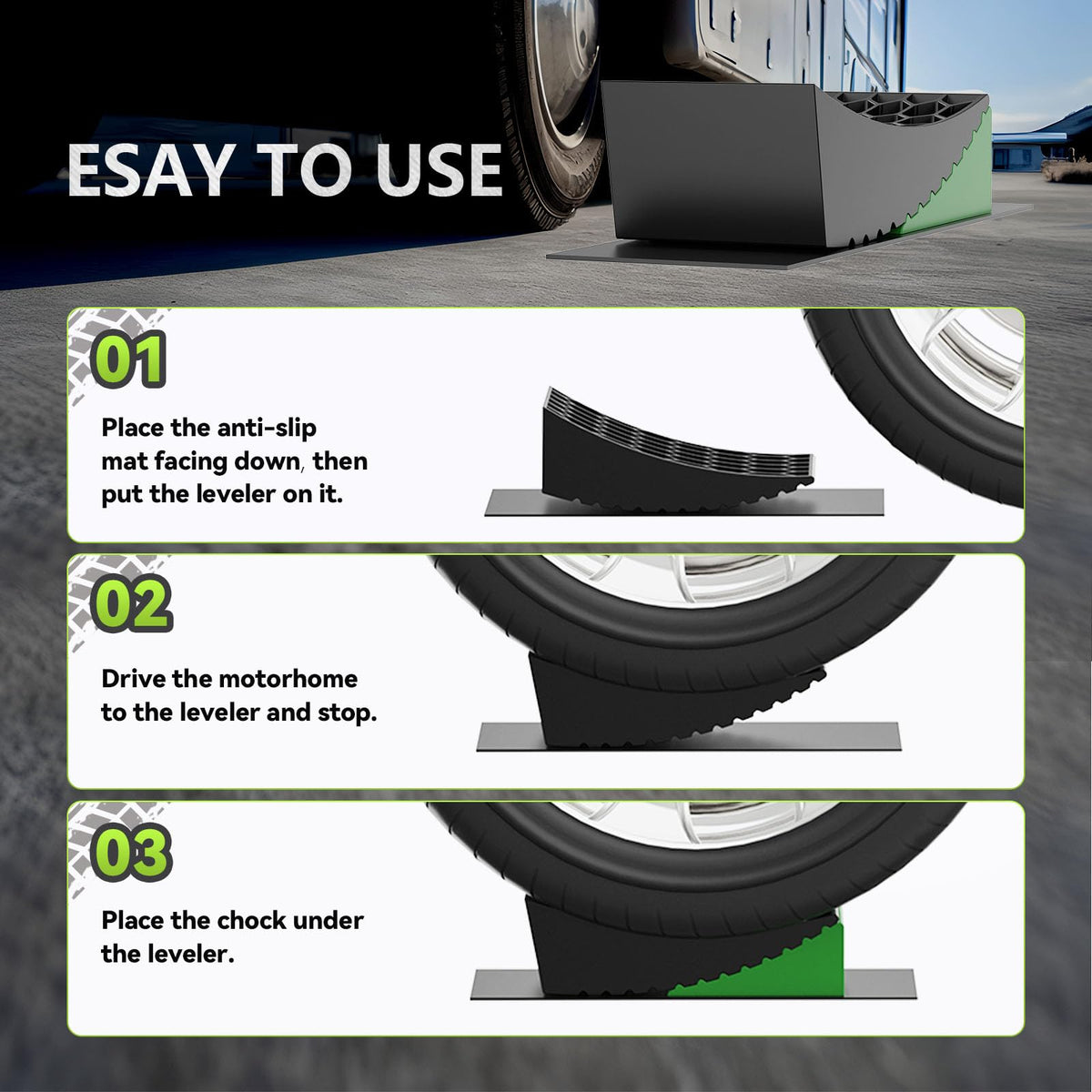 rvmate rubber anti-slip mat textured detail providing traction and ground stability