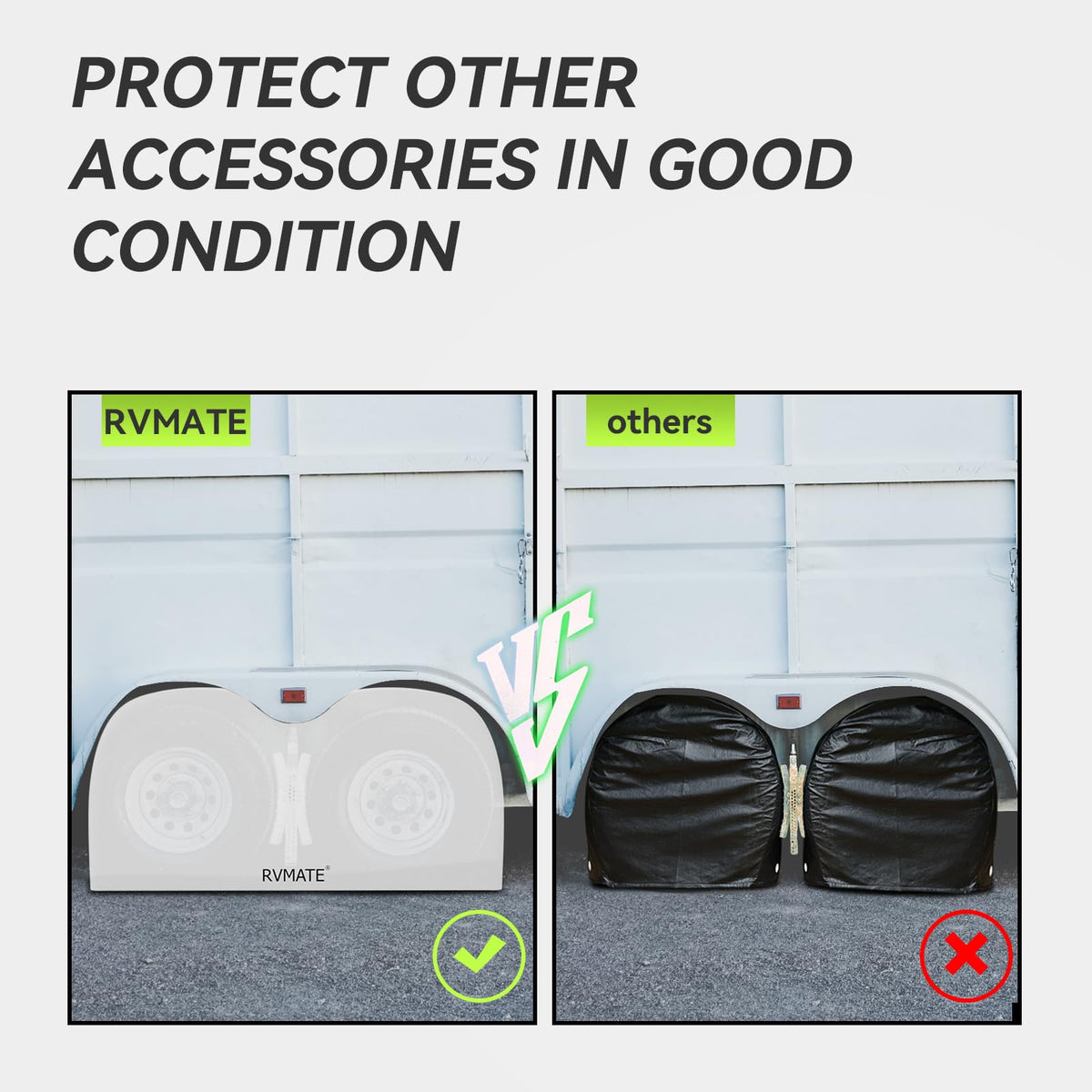 rvmate size comparison next to ruler showing fit for 27-30 inch wheels for buying confidence