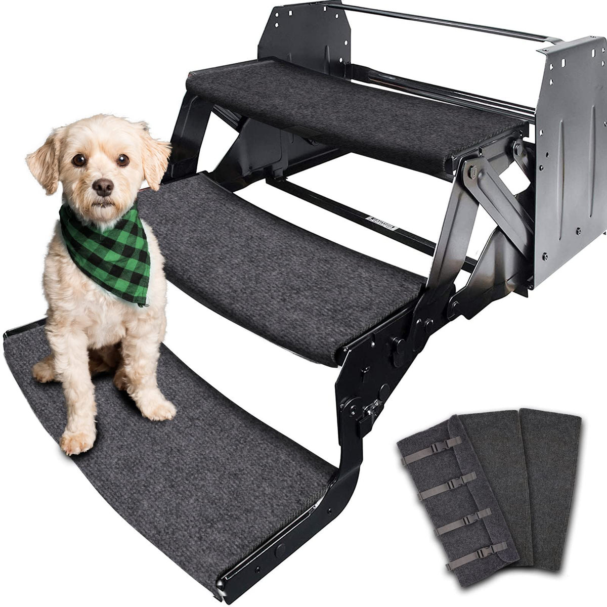 RVMATE front view of 22 inch step rug showing full coverage and clean look