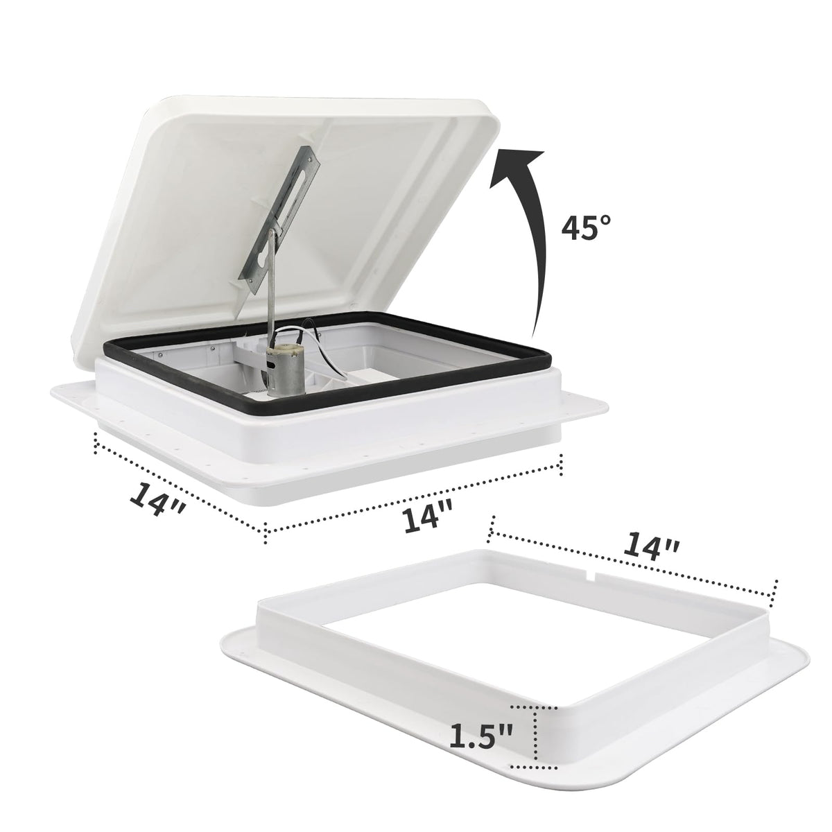 RVMATE installed on RV roof illustrating weatherproof ventilation benefit