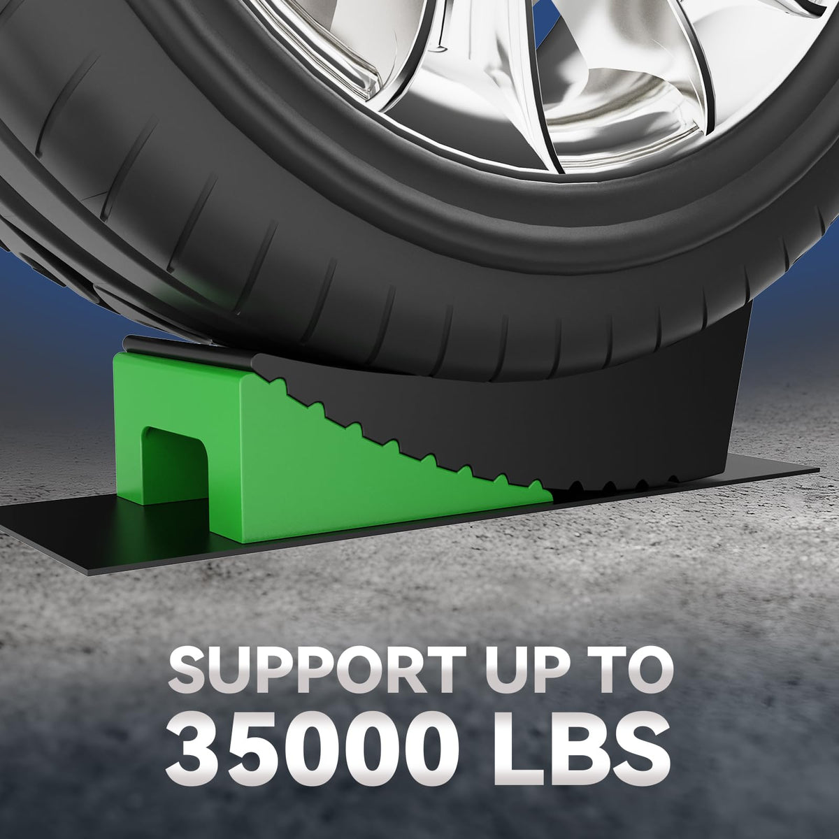 rvmate wheel chock placed under tire preventing roll and improving campsite safety
