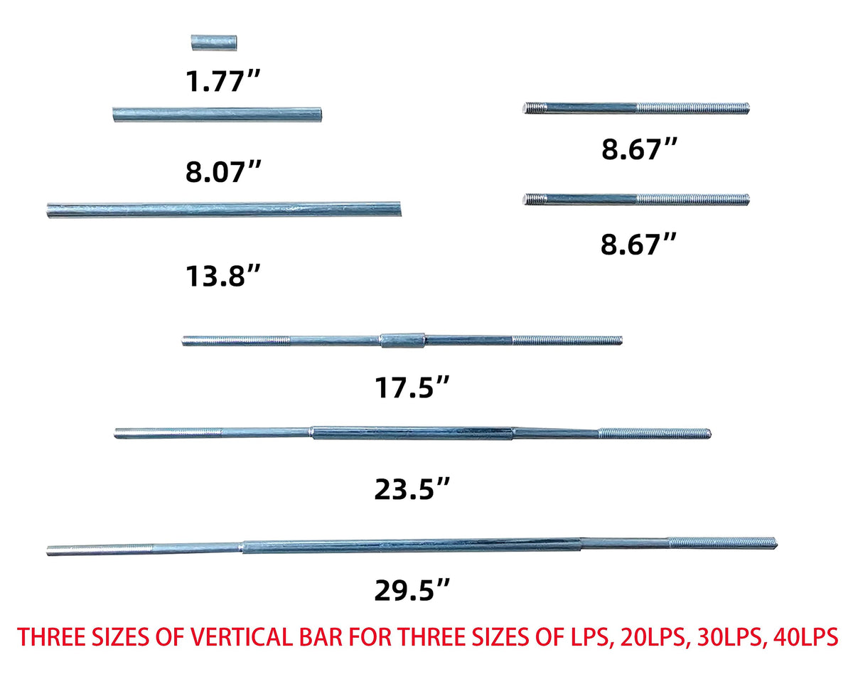 RVPNR three different connecting pipes displayed for adaptable tank fit