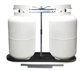 RVPNR front view of boxed dual propane rack showing full kit and color option