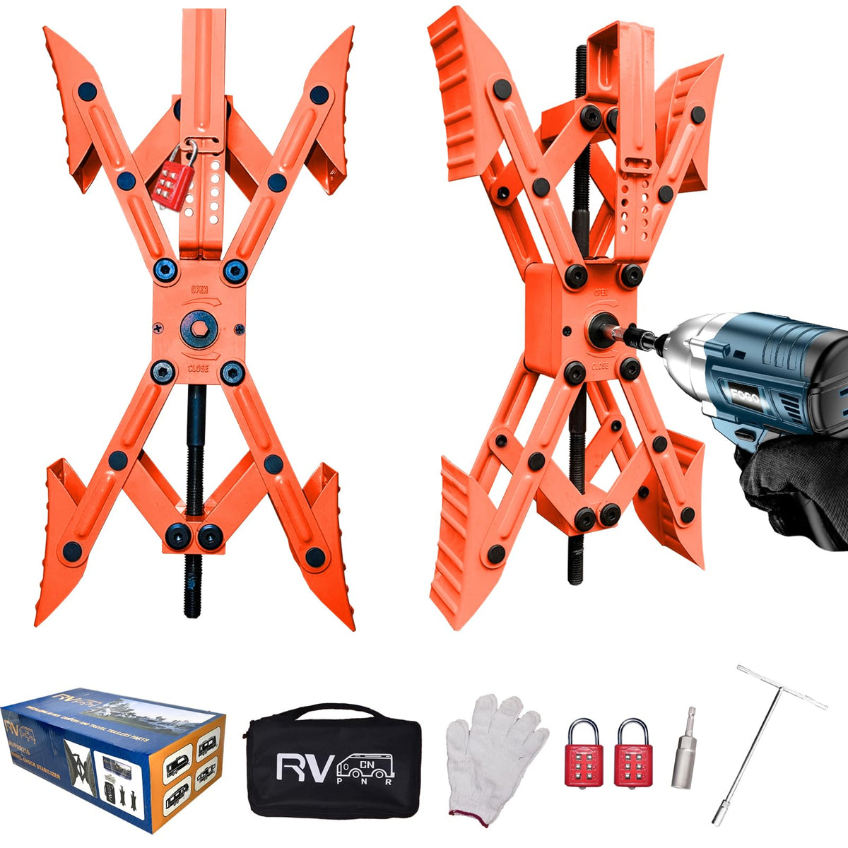 RVPNR front packaging showing red X chock set and benefits