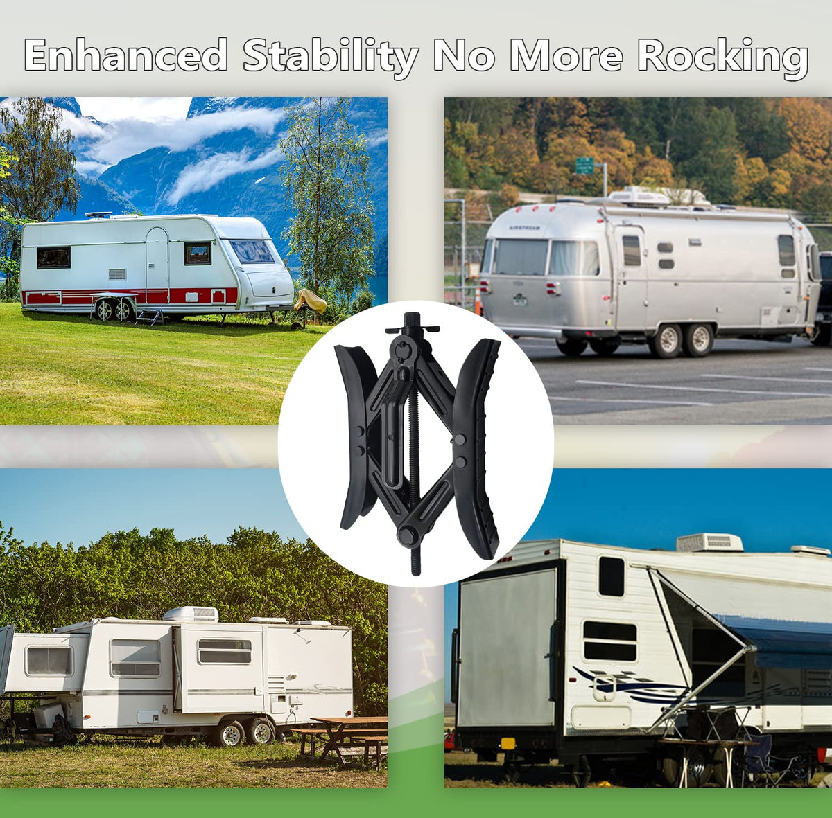 RVPNR lifestyle campsite with RV stabilized for safer leveling