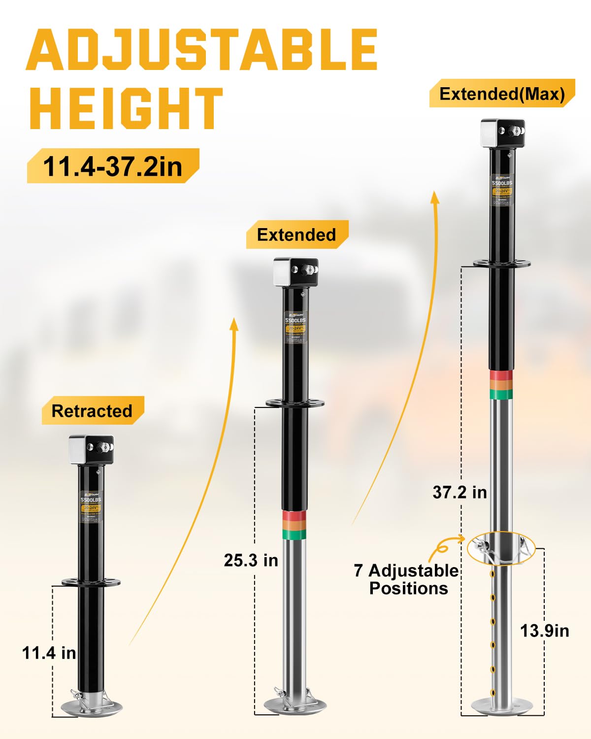 RVshark wide foot plate detail providing stable support on soft ground