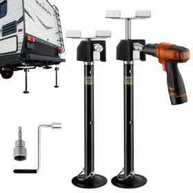 RVshark front overview showing both jacks and included accessories benefits stability