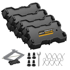 RVshark front view of four jack pads showing compact packaging and protection benefit