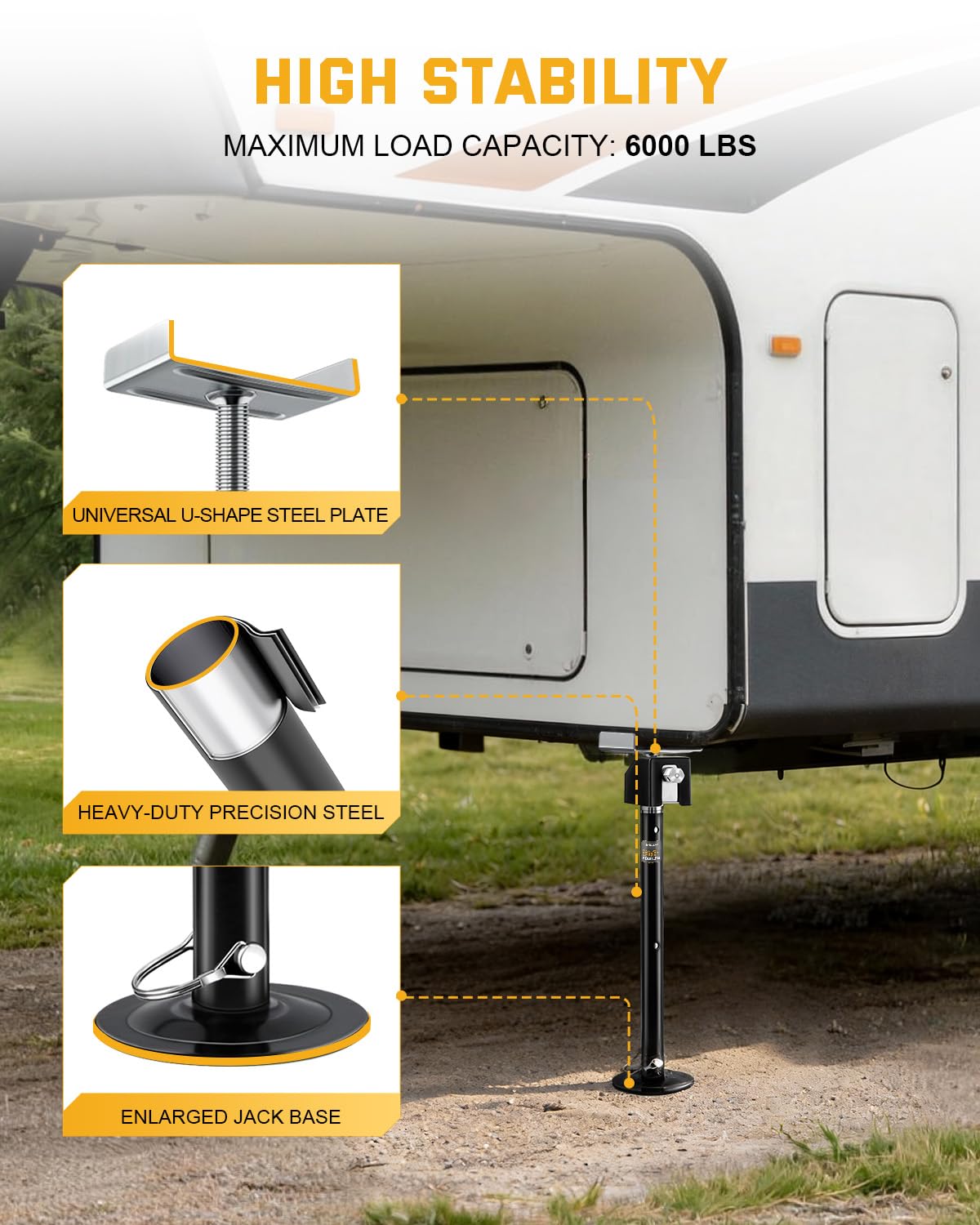 RVshark close-up of U-shaped top securing slide-out frame for safer support