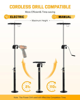 RVSHARK jack being extended quickly with a cordless drill demonstrating faster setup and convenience