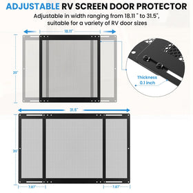 RVSNAIL mounted on RV screen door demonstrating secure protection benefit