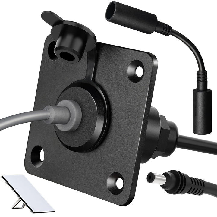 RVSPARK front panel view showing waterproof pass-through and neat cable exit benefit