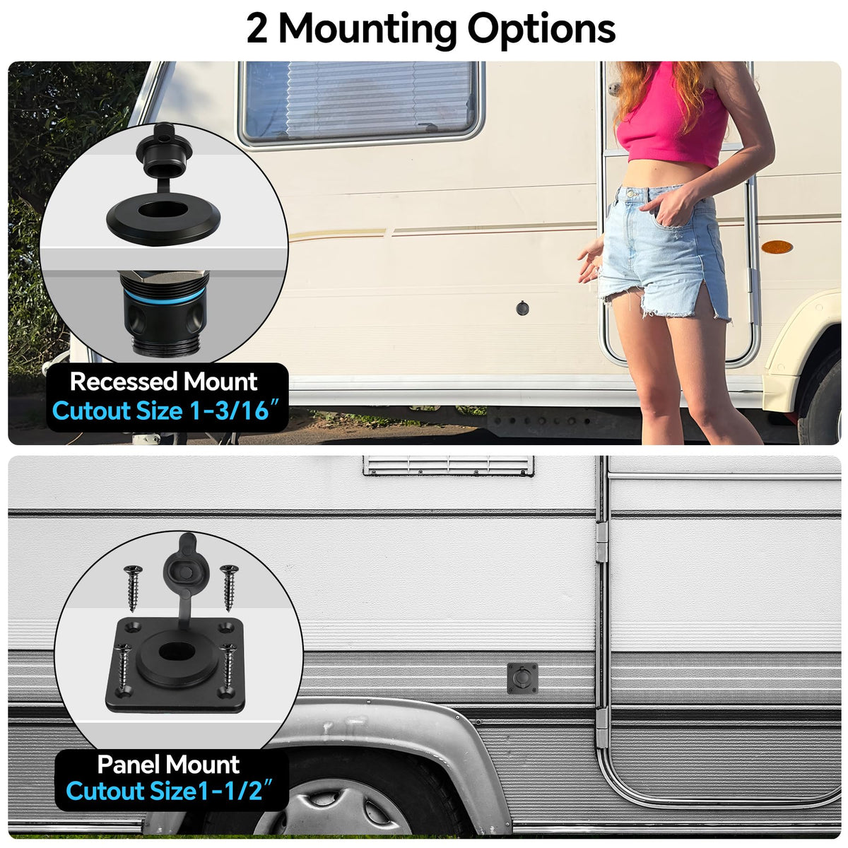 RVSPARK stainless screws and gasket included for corrosion-resistant mounting