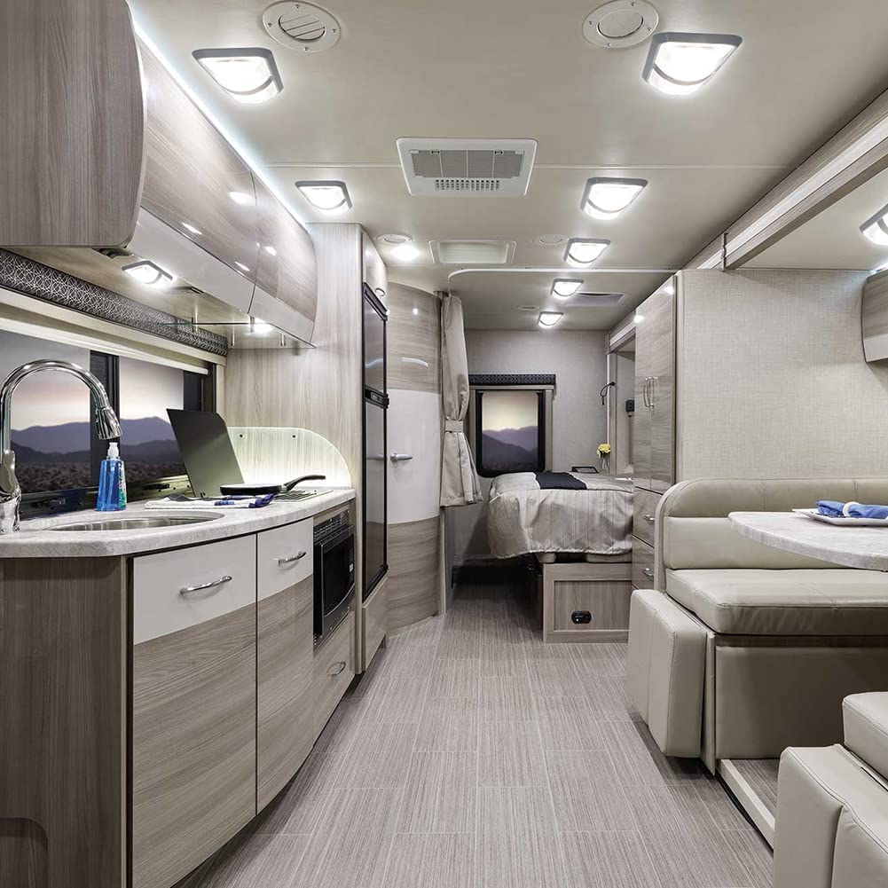 RVZONE cabin lifestyle illumination with warm natural-white light enhancing interior visibility