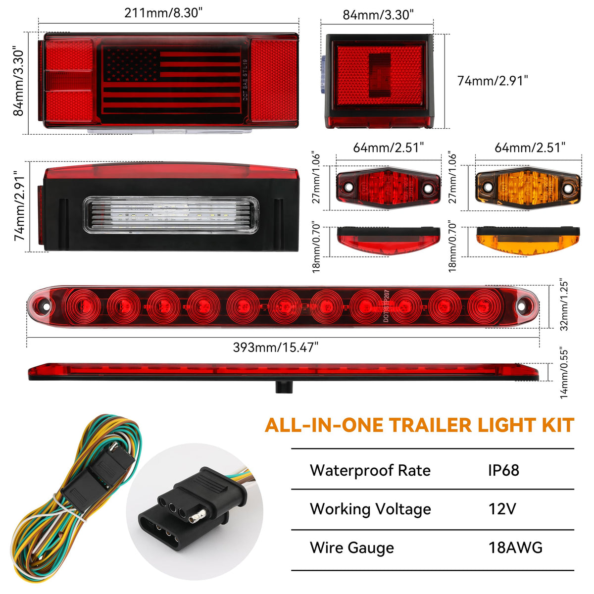 RVZONE license plate bracket and hardware kit showing included parts