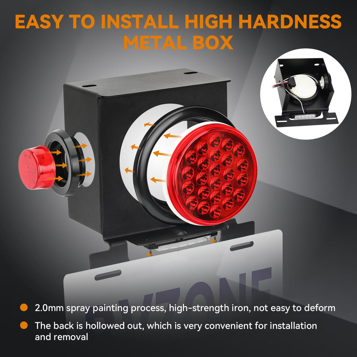RVZONE license plate light module illuminating plate for legal visibility