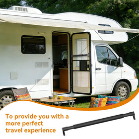 RVZONE lifestyle image of camper entry using the handle for easier, safer access