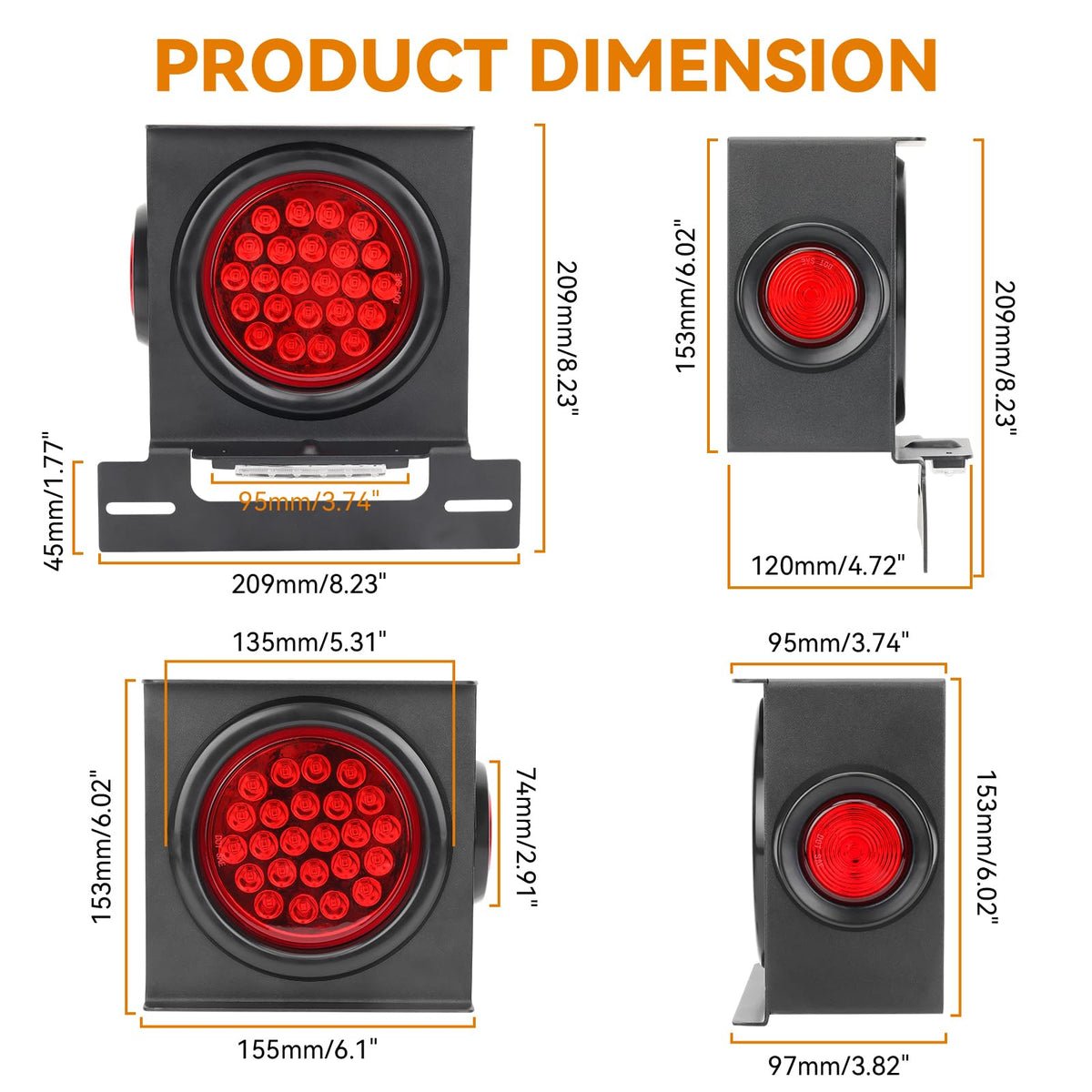RVZONE 2-inch side marker mounted on trailer demonstrating clear side signaling