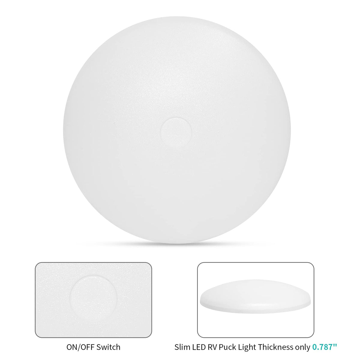 RVZONE puck beside ruler showing 4.5-inch scale for fit verification