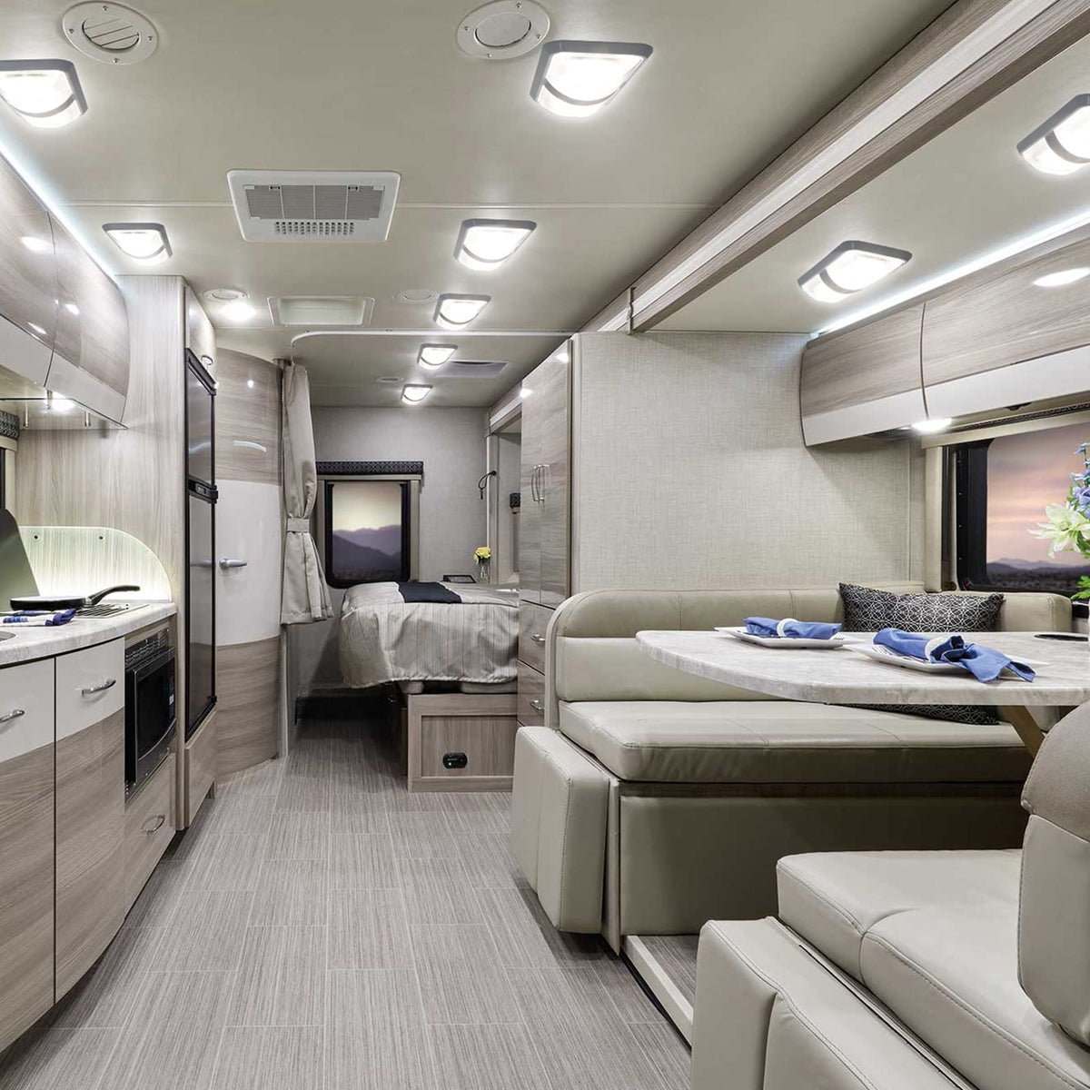 RVZONE integrated switch detail demonstrating dual-output control for flexible lighting benefit