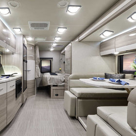 RVZONE integrated switch detail demonstrating dual-output control for flexible lighting benefit