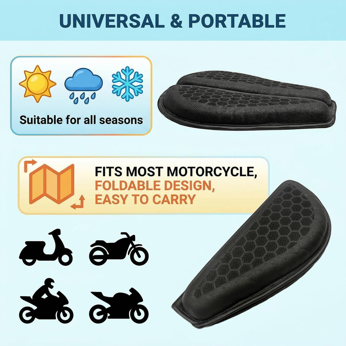 RWUJILONG folded cushion compact for storage and easy transport