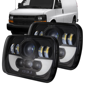 RXTSQI front view of 5x7 headlight showing fit and improved visibility