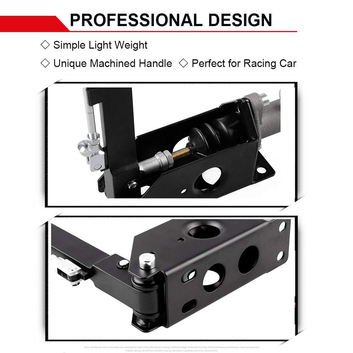 RYANSTAR RACING side profile with scale showing lever length and compact footprint